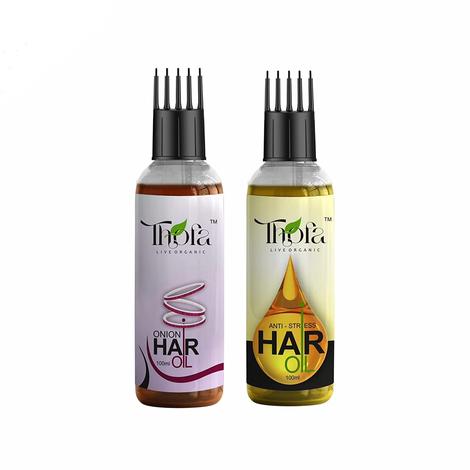 Thofa Anti Stress Hair Oil & Onion Hair Oil Combo Pack 200Ml