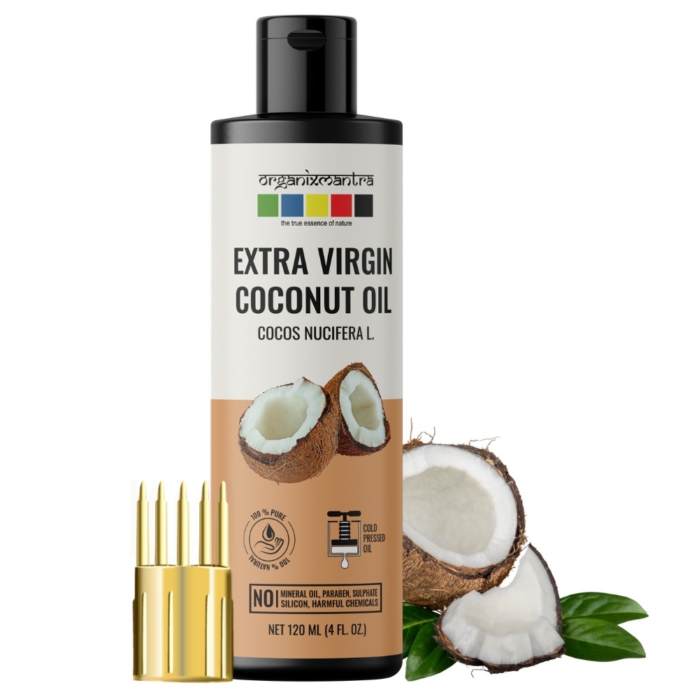 Organix Mantra Extra Virgin Coconut Oil, 100% Pure, Cold Pressed Organic Oil, 120ML