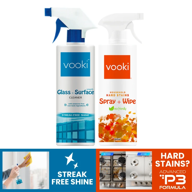 Hard Stains Spray + Wipe & Glass + Smooth Surface Cleaner | Combo